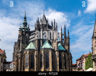 Kathedrale des Heiligen Vitus, Wenzel und Adalbert, Prager Burg, Tschechische Republik Stockfoto