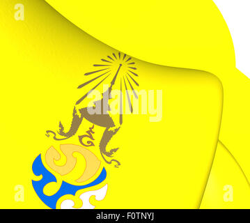 Königliche Flagge von König Rama IX. Hautnah. Stockfoto