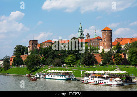 Blick auf Schloss Wawel in Krakau (Polen) Stockfoto