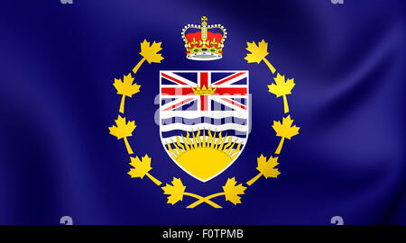 Lieutenant-Governor von 3D Flagge in British Columbia, Kanada. Hautnah. Stockfoto