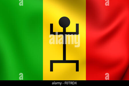 3D Flagge der Mali-Föderation (1959-1961). Hautnah. Stockfoto