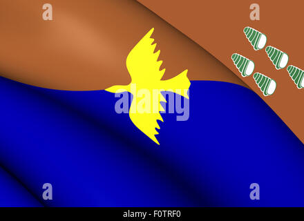 3D Flagge der Provinz Manus, Papua-Neu-Guinea. Hautnah. Stockfoto