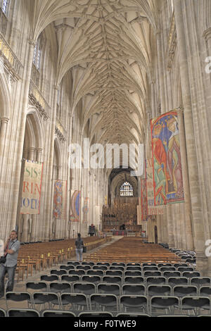 Das kirchenschiff, Winchester Cathedral, Winchester, Hampshire, England, UK. Stockfoto