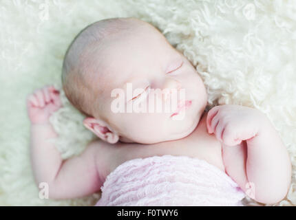 Neugeborenes Baby schläft fest 15 Tage Stockfoto