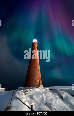 Leuchtturm Andenes, Norwegen Stockfoto