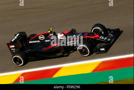 Circuit de Spa-Francorchamps, Belgien. 21. August 2015. Motorsport: FIA Formula One World Championship 2015, Grand Prix von Belgien, #22 Jenson Button (GBR, McLaren-Honda), Credit: Dpa picture-Alliance/Alamy Live News Stockfoto