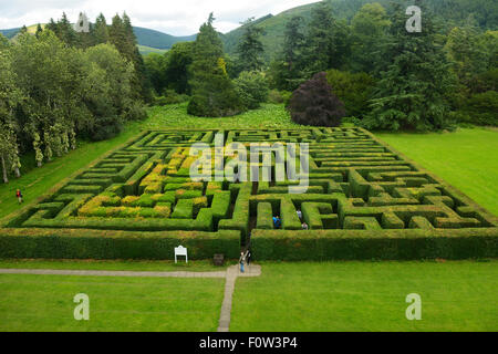 Traquair House Labyrinth, Innerleithen, Scottish Borders Stockfoto
