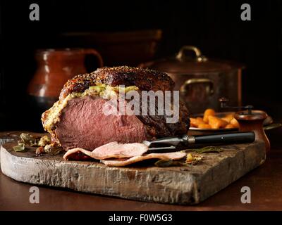 Geschnitzte fore Rippe vom Rind Stockfoto