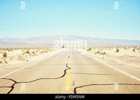 Reparatur der Straße, des Teufels Cornfield, Death Valley, Kalifornien, USA Stockfoto