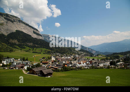 Blick auf Flims in den Schweizer Alpen Stockfoto