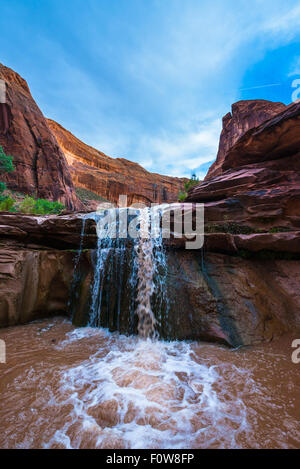 Stock Foto - Wasserfall im Coyote Gulch Teil des Grand Staircase Escalante National Monument im südlichen Utah Canyon country Stockfoto