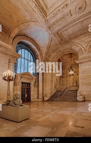 Stephen A. Schwarzman Building Haupteingang benannt Astor Hall, die gemeinhin als die New York Public Library NYPL bekannt ist. Stockfoto