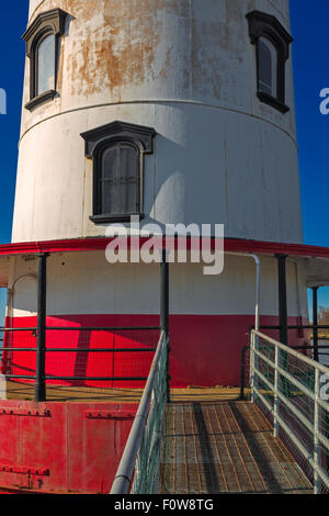 Tarrytown Lighthouse auch bekannt als die Sleepy Hollow Licht und Kingsland Punktlicht in Tarrytown, New York. Stockfoto