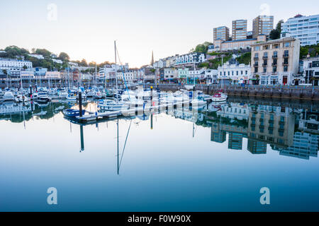 Frühen Morgen Ruhe in Torquay Hafen Devon UK Stockfoto