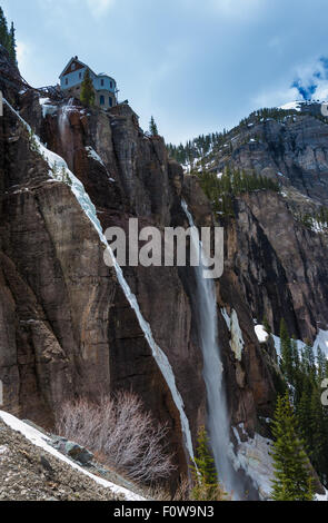 Bridal Veil Falls Frühling in Telluride, Colorado Stockfoto