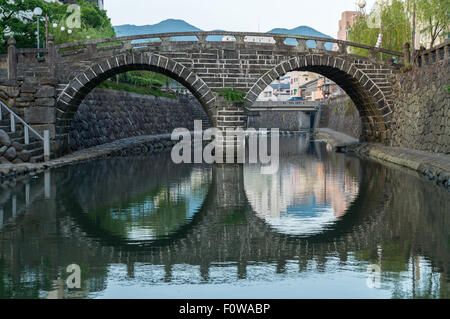 Meganebashi (Brillen-Brücke) in Nagasaki, Japan Stockfoto
