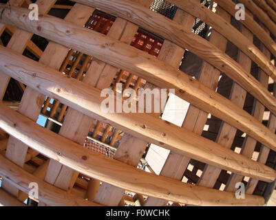 Hölzerne Gitter mit fisheye-Objektiv mit Weitwinkel Stockfoto