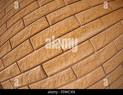 Fragment der dekorative braune Wand mit Weitwinkel Verzerrung Stockfoto