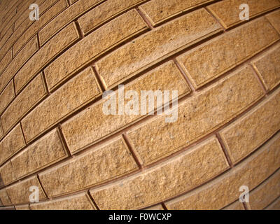 Fragment der dekorative braune Wand mit Weitwinkel Verzerrung Stockfoto
