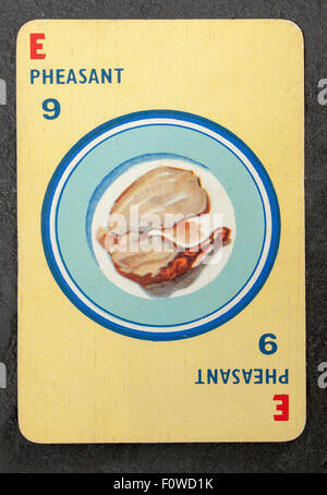 Fasan Spielkarte aus einem Vintage Pack Menuette Stockfoto