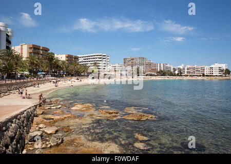 Santa Eularia Des Riu Strand auf Ibiza Stockfoto