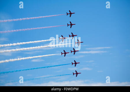 Bournemouth, Dorset, England, UK. 21. August 2015. Die roten Pfeile auf der achten jährlichen Bournemouth Air Festival durchführen. Credit: Carolyn Jenkins/Alamy leben Nachrichten Stockfoto