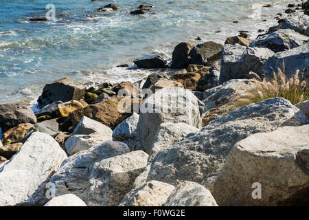 Steinen entlang der zerklüfteten Küste Pazifischer Ozean Stockfoto