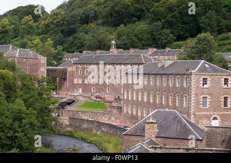 New Lanark Mühlen, Weltkulturerbe, Lanark, South Lanarkshire, Schottland, Vereinigtes Königreich Stockfoto