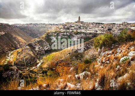 beeindruckende Matera - alte Höhle Stadt in Basilikata, Italien, touristische Attraktion und der UNESCO Stockfoto