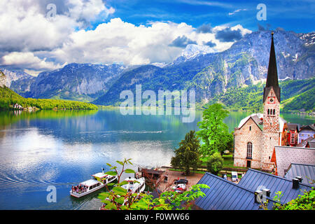 Malerisches Dorf und See Hallstatt, Österreich Stockfoto