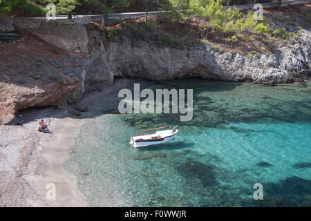 Die Bucht von Assos, auf der griechischen Insel Kefalonia, Heimat von den Hollywood-Film "Corellis Mandoline" Stockfoto