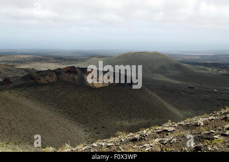 Vulkanische Landschaft des Nationalparks Timanfaya, Lanzarote. Stockfoto