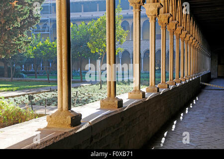 Garten im Innenhof am Kloster von Pedralbes in Barcelona, Spanien Stockfoto