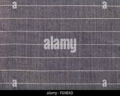 Hintergrund von grau gestreiftem Wollstoff hautnah Stockfoto