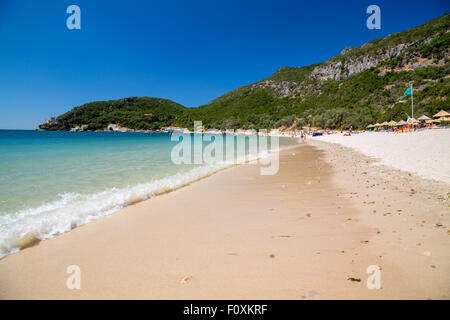 Portinho da Arrabida Strand in den Parque Natural da Arrabida, Halbinsel Setúbal, Portugal Stockfoto