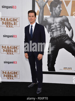 LOS ANGELES, CA - 25. Juni 2015: Matt Bomer bei der Weltpremiere seines Films "Magic Mike XXL" am TCL Chinese Theatre in Hollywood. Stockfoto