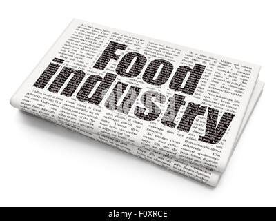 Manufacuring Konzept: Lebensmittelindustrie auf Zeitung Hintergrund Stockfoto