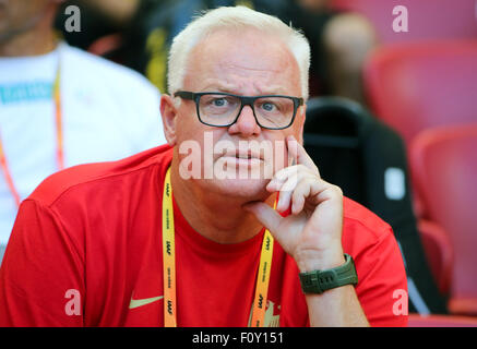 Peking, China. 22. August 2015. Deutschlands Siebenkampf Coach Wolfgang Kuehne abgebildet in der 15. International Association of Athletics Federations (IAAF) Leichtathletik-Weltmeisterschaft in Peking, China, 22. August 2015. Foto: Michael Kappeler/Dpa/Alamy Live News Stockfoto