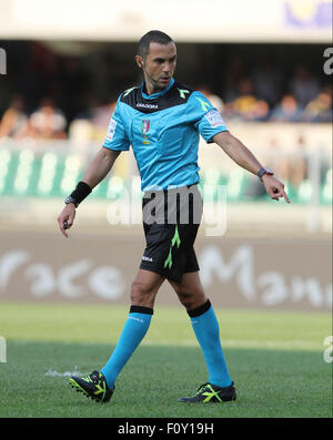 Verona, Italien. 22. August 2015. Schiedsrichter Marco Guida während der italienischen Serie A-Fußballspiel zwischen Hellas Verona FC V AS Roma am 22. August 2015 Stadium Bentegodi in Verona, Italien. Bildnachweis: Andrea Spinelli/Alamy Live-Nachrichten Stockfoto