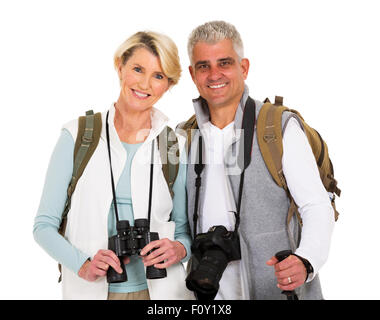 Porträt der schönen Mitte im Alter Wanderer-paar Stockfoto