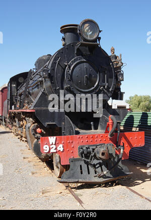 ALICE SPRINGS, Australien - 3. Mai 2015: Old Ghan Zug auf das Heritage Railway Museum am 3. Mai 2015 in Alice Springs, Australien Stockfoto