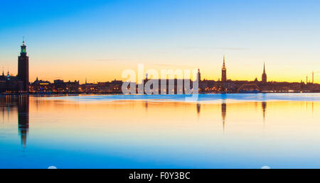 Schweden - Stockholm Skyline im Morgengrauen Stockfoto