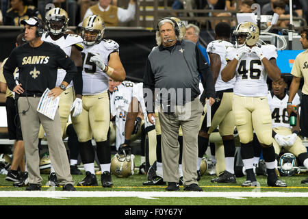 22. August 2015 - New Orleans Saints defensive Coordinator Rob Ryan während des Spiels zwischen den New England Patriots und den New Orleans Saints im Mercedes-Benz Superdome in New Orleans, Louisiana Stephen Lew/CSM Stockfoto