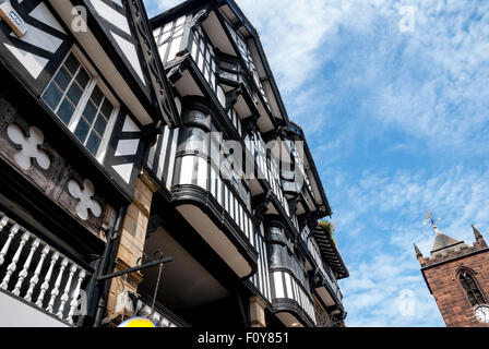 Die einzigartige Bauweise der Zeilen Chester in Chester, Cheshire UK Stockfoto