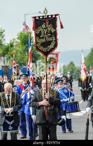 Belfast, Nordirland. 23. August 2015 - hält Belfast-Bezirk von der Royal Black Preceptory, einer der treuen Aufträge in Nordirland, eine Parade. Bildnachweis: Stephen Barnes/Alamy Live-Nachrichten Stockfoto