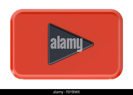 Spielen Sie Medienikone isoliert auf weißem Hintergrund Stockfoto