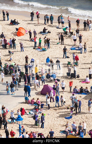 Bournemouth, UK. 23. August 2015. Besucher strömen in Bournemouth für das achte jährliche Bournemouth Air Festival.  Bildnachweis: Carolyn Jenkins/Alamy Live-Nachrichten Stockfoto