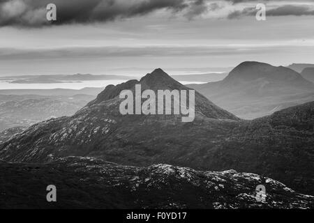 Beinn Dearg Bheag aus Ruadh Stac Mor, Fisherfield Wald, Schottland Stockfoto