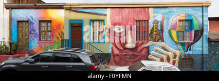 Street-Art, Graffiti, in Valparaiso, Chile Stockfoto