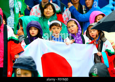 Dublin, Irland. 23. August 2015. Frauen Sevens Series Qualifikation 2015. Japan vs. Irland einige japanische Kinder ihre Mannschaft anfeuern. Bildnachweis: Aktion Plus Sport/Alamy Live-Nachrichten Stockfoto